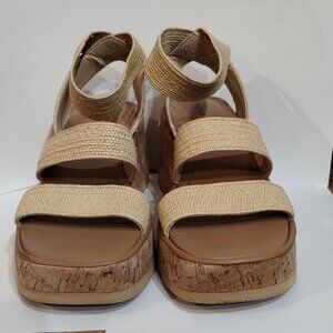 Torrid Wedge Platform Stretch Raffia Sandal